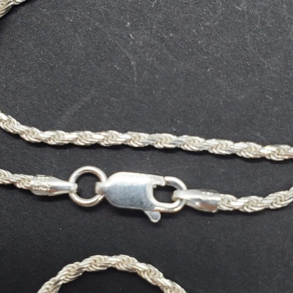 Silver 925 High Polished Rope Chain 1.7mm 22 inches